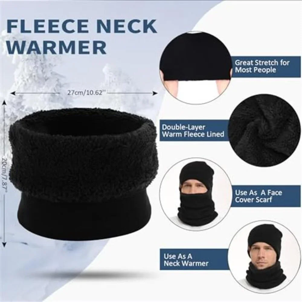Winter Beanie Scarf Gloves Set Men Women Touchscreen Knit Fleece Lined Warm